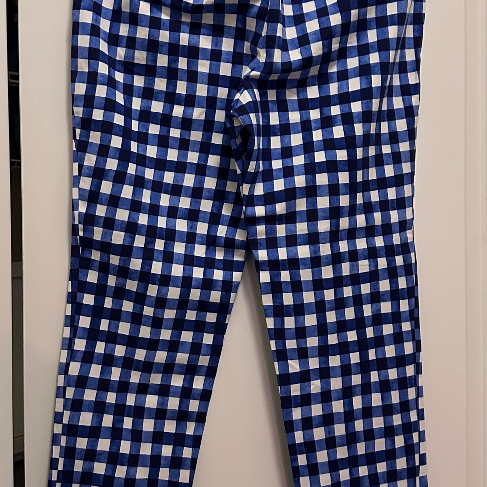 Ladies Blue Checkered Pants